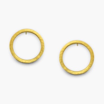 Επίχρυσα σκουλαρίκια σφυρήλατα κυκλάκια