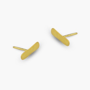 Μικρά σκουλαρίκια flat bar gold