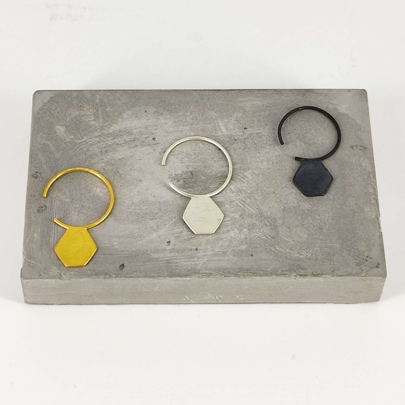 Mini single earrings εξάγωνο