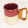 Κεραμική κούπα με ξύλινο χερούλι