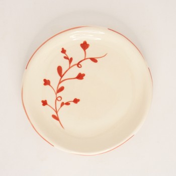 Πιάτo κεραμικό με κόκκινα λουλούδια