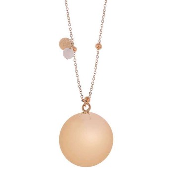 Μενταγιόν Εγκυμοσύνης Bola Olivia Rose Gold Chain Ροζ Χαλαζίας