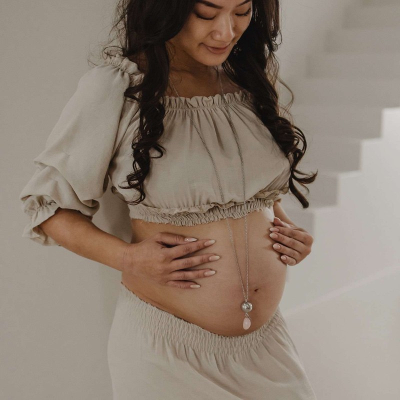 Μενταγιόν Εγκυμοσύνης Linn Ροζ Χαλαζίας