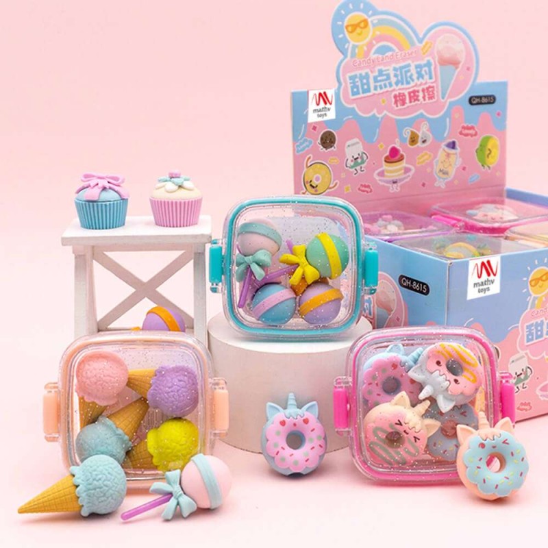 Σετ Γόμες Fancy Eraser In Lunchbox: Delicious Desserts