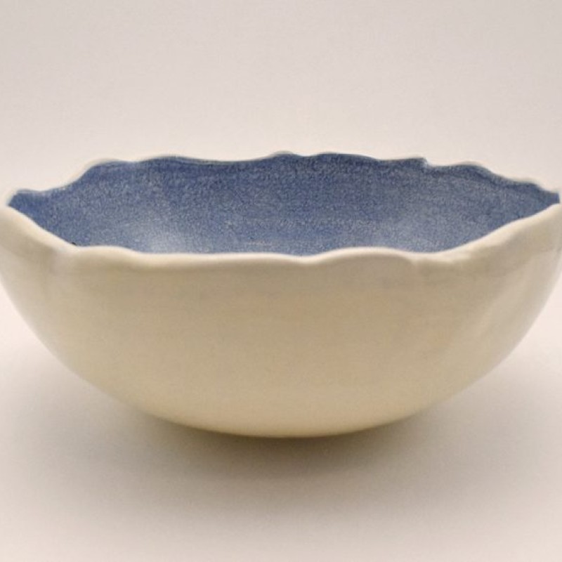 Μπολ λευκός πηλός ελεύθερο τελείωμα με σαρδέλα