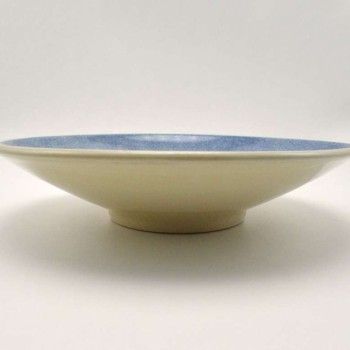 Σκουτέλι λευκός πηλός με χταπόδι σε μπλε φόντο