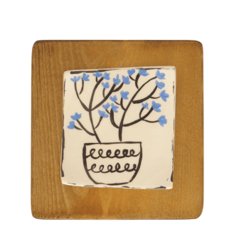 Κάδρο "Γλαστράκι με λουλούδια"