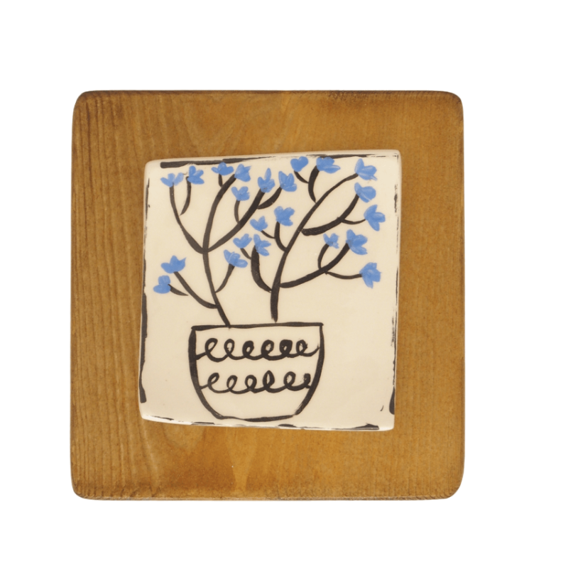 Κάδρο "Γλαστράκι με λουλούδια"