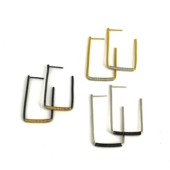 Wire earrings επίχρυσο