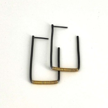 Wire earrings μαύρο