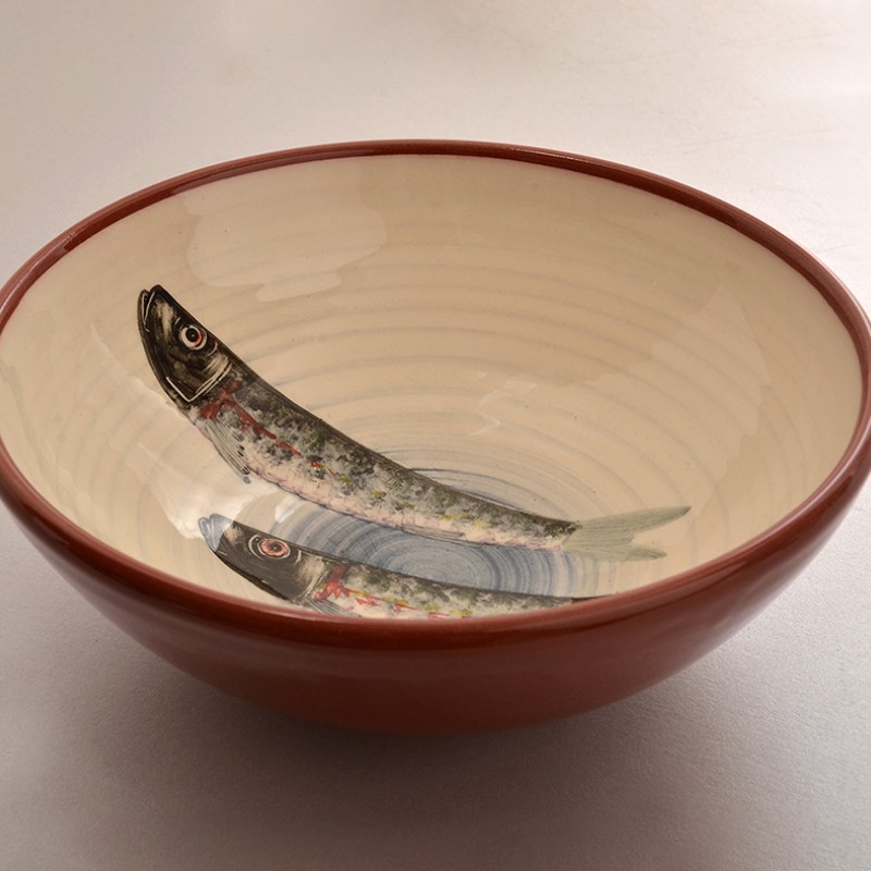 Μπολ κόκκινος πηλός σαρδέλα