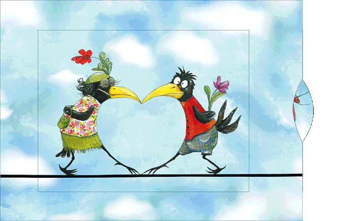 Ζωντανή κάρτα "Γάμος πουλιών"